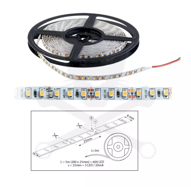 Szalag LED 3528 beltéri 120 db/m - 3000K - ELMARK