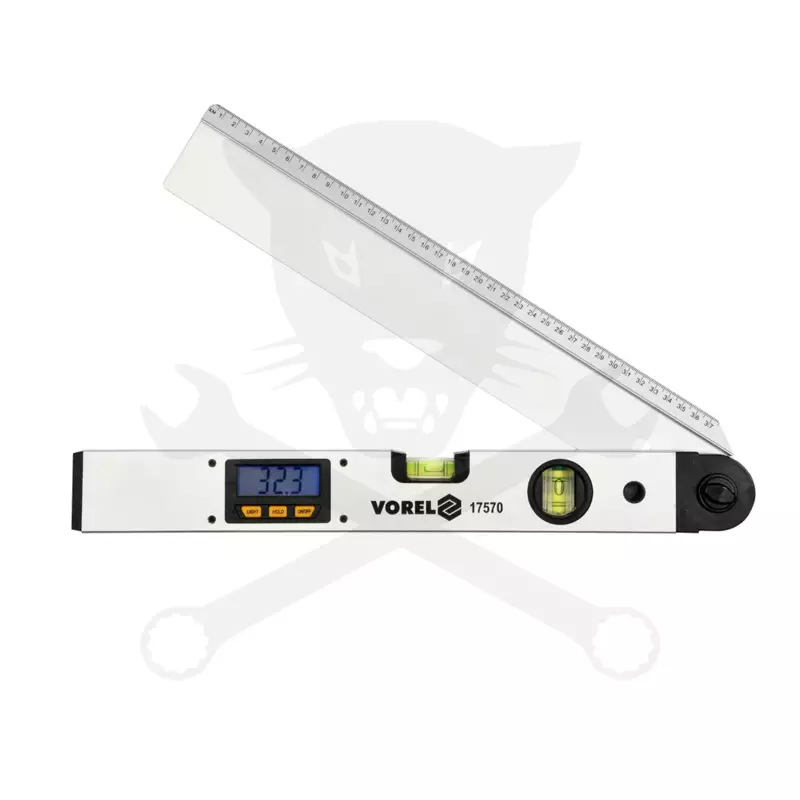 Szögmérő digitális 400 mm vízmértékkel LCD kijelzős Vorel