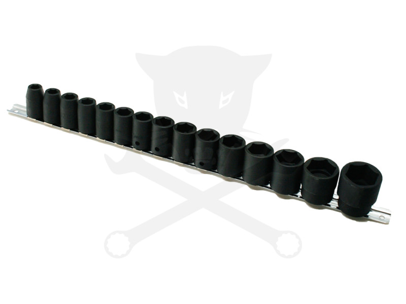 Légkulcsfej készlet 1/2" 15 db 10-30 mm metrikus rövid Genius