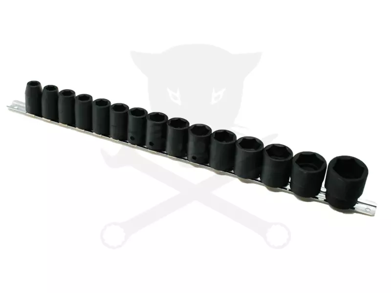Légkulcsfej készlet 1/2" 15 db 10-30 mm metrikus rövid Genius