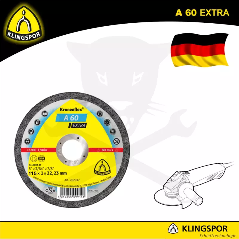 Vágókorong 115x1.0 mm A60 Extra - acél és inox - Klingspor