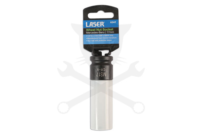 Kerékanya gépi dugófej Convex MS17-es hosszú, védőkupakkal - Mercedes