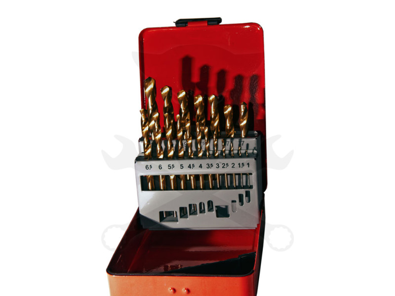 Csigafúró készlet HSS TiN Titán bevonatú 19 db-os 1.0-10.0 mm Ellient