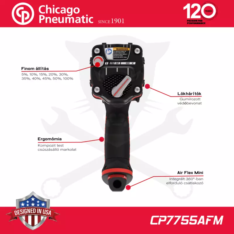 Légkulcs  1/2" 1300 Nm Lazítás - 1080 Nm Meghúzás - Chicago