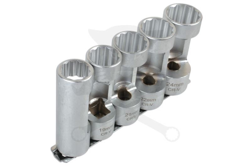 Lengéscsillapító spec. dugókulcs készlet 5 db-os 18-19-21-22-24 mm 1/2"