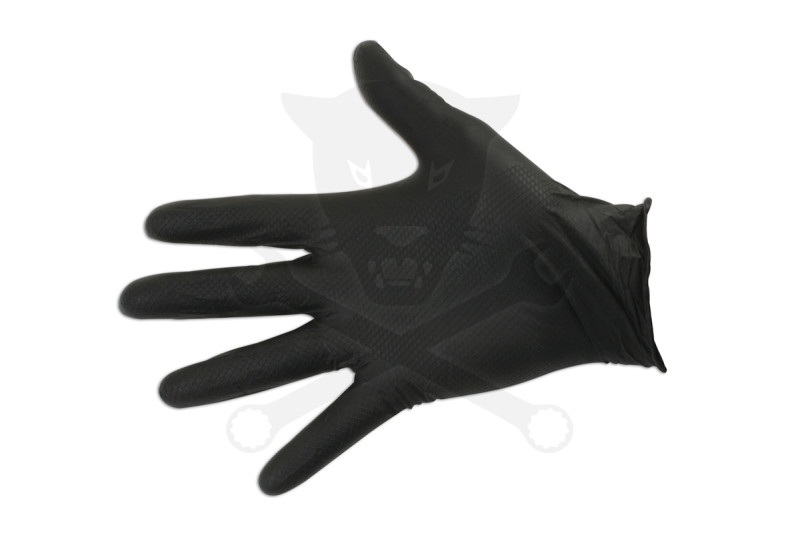 Kesztyű Grippaz 100% Nitril 8/M - dobozos 50 db-os - FEKETE