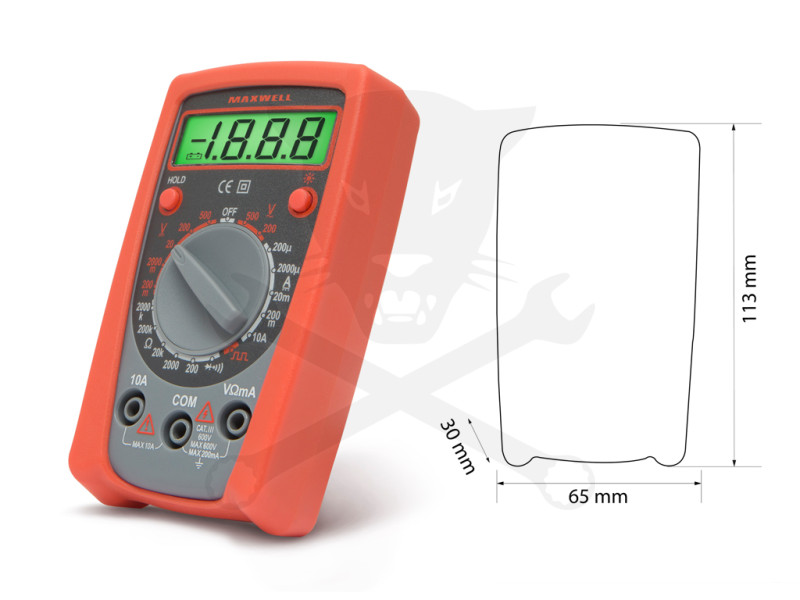 Multiméter, digitális DC 500V / AC 500V
