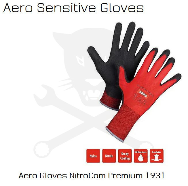 Kesztyű NitroCom 1931 premium piros AERO nitril 10-es XL-es XL/9