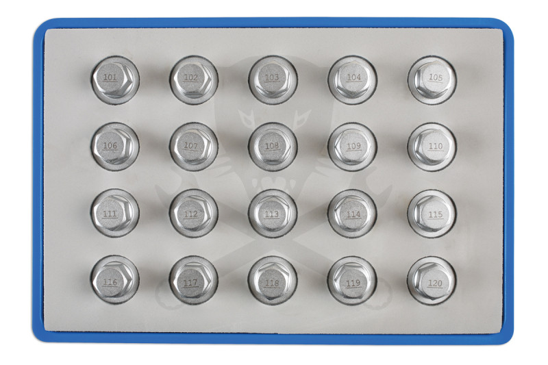 Kerékőr kulcs készlet Opel/Vauxhall gyári kerékőrökhöz 20 db 101-120