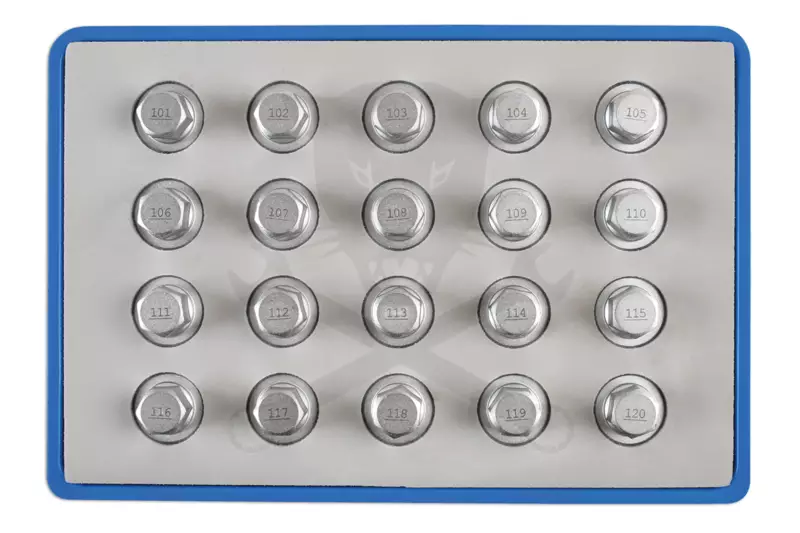 Kerékőr kulcs készlet Opel/Vauxhall gyári kerékőrökhöz 20 db 101-120