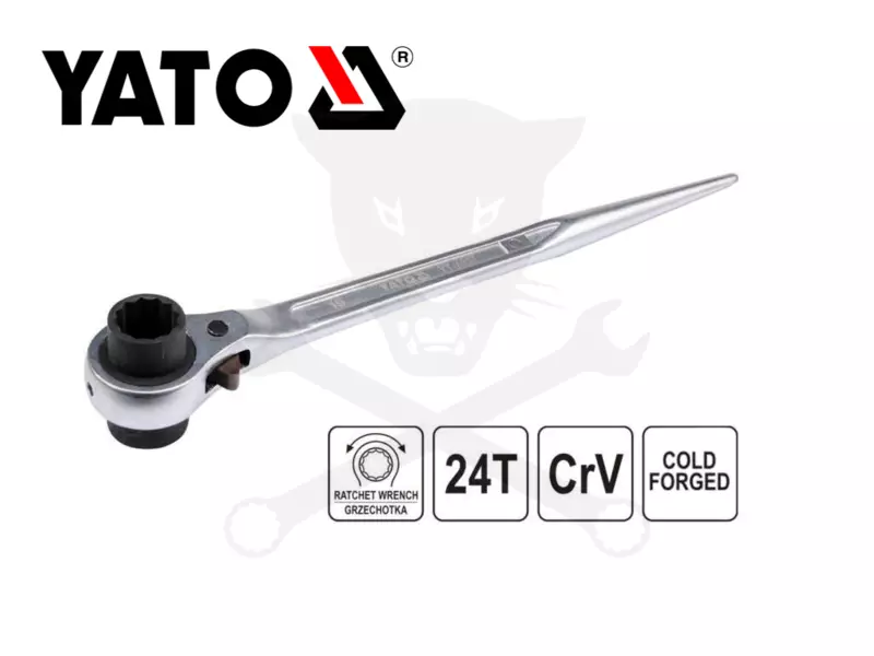 Racsnis hajtókar állványzatszerkezet szereléshez 19x22 mm Yato