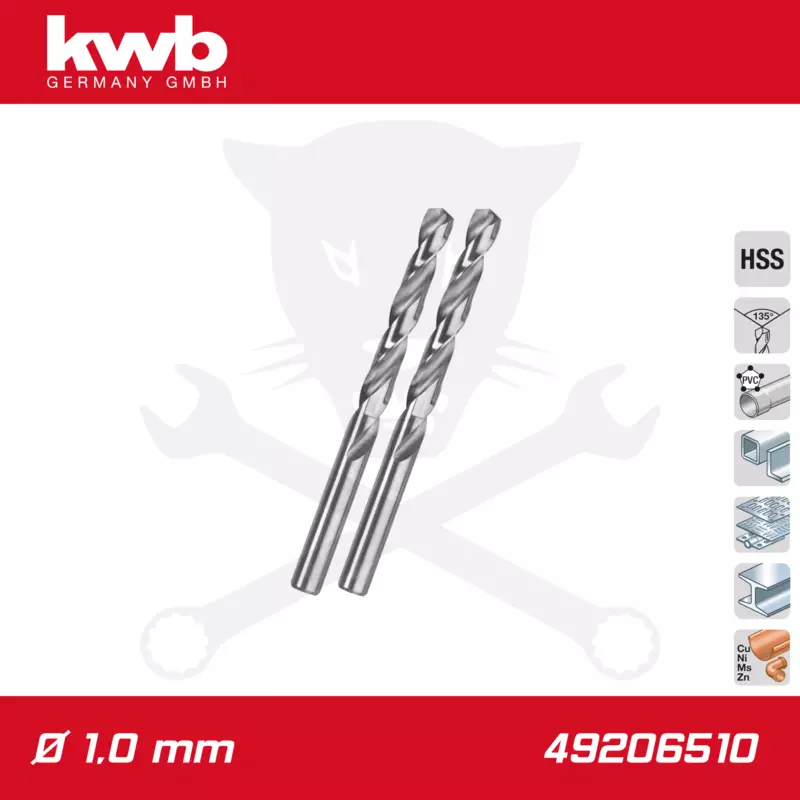 Csigafúró 1,0 mm HSS-G DIN 338 Silver Star, profi 2 db-os - KWB