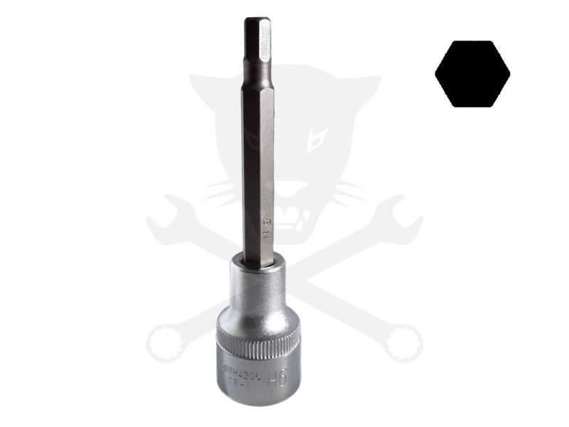Rátűzőkulcs - crowa+bit 1/2" imbusz  6 mm, hosszú
