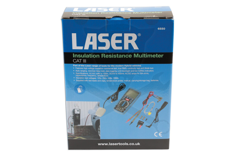 Multiméter, szigetelésvizsgáló CAT III - Hibrid járművekhez - LASER