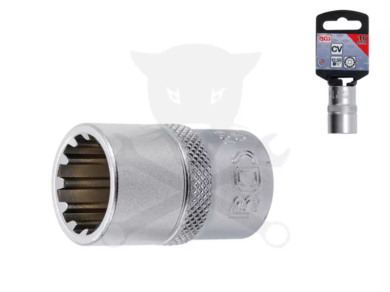 Dugókulcs - crowafej 1/2" Gear Lock normál 16 mm BGS