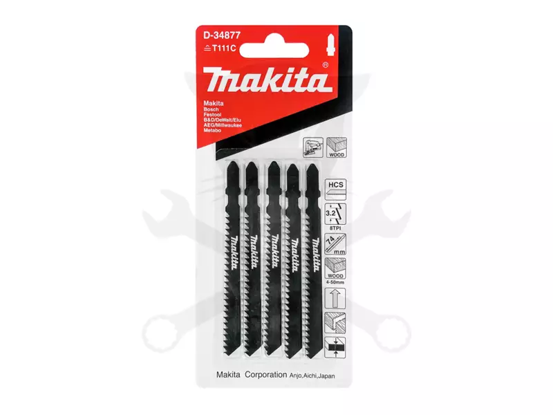 Fűrészlap dekopírfűrészhez, fára 100 mm Z8 B13 - 5db - Makita