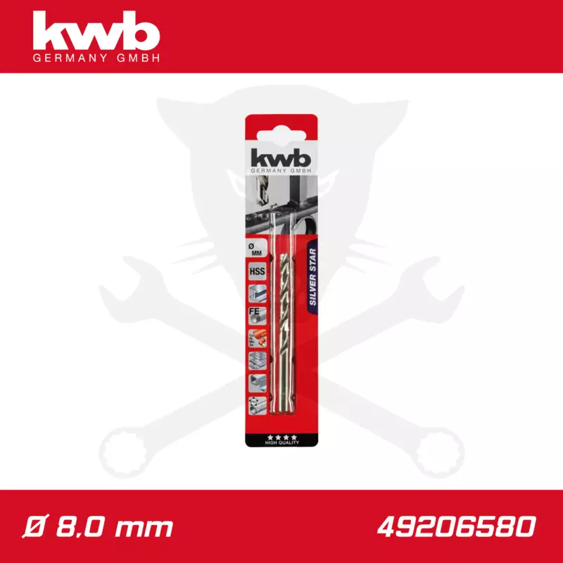 Csigafúró  8,0 mm HSS-G DIN 338 Silver Star, profi - KWB