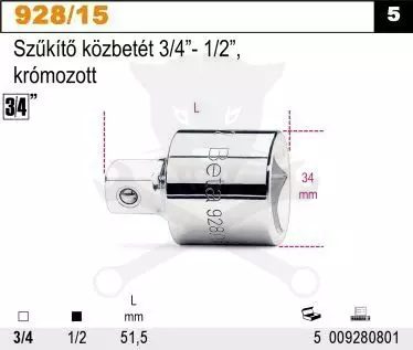 Crowa átalakító adapter szűkítő 3/4"- 1/2" BETA
