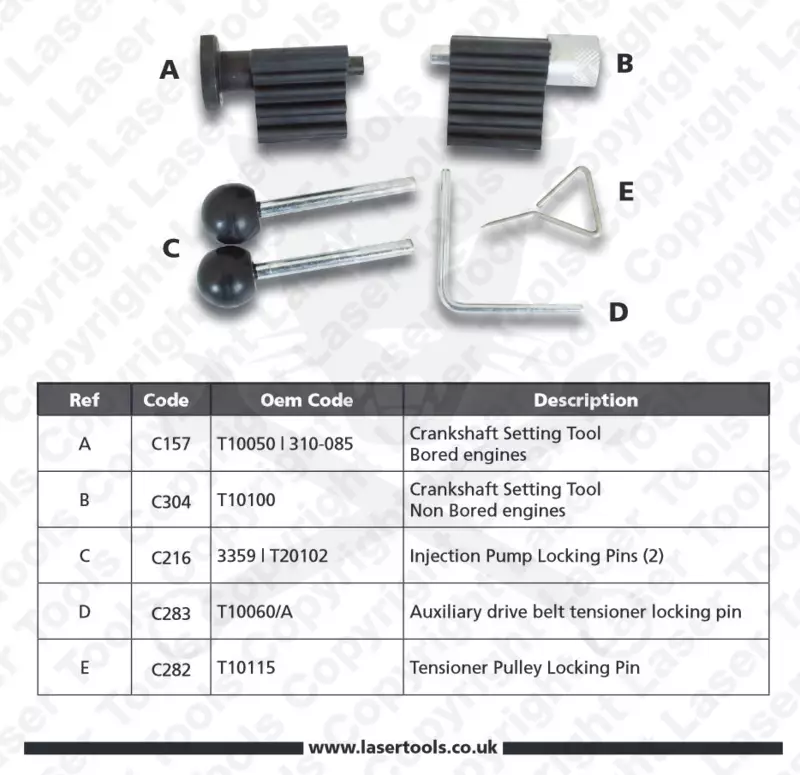 Vezérlésrögzítő készlet VW 2.0 TDI PD - DOHC - LaserTools - U.K.