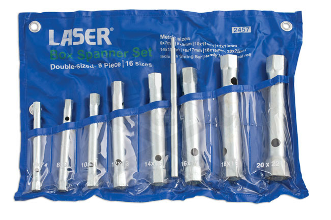 Csőkulcs készlet 6 - 22 mm 8+1 db-os - hajtószárral - Laser