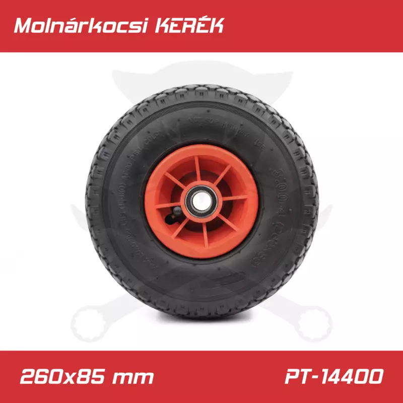 Molnárkocsi KERÉK műa.felnis csapágyas - gumitömlős 3.00-4 / 260x85mm