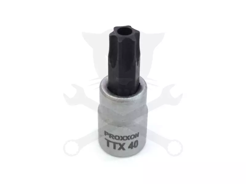 Rátűzőkulcs - crowa+bit 1/4" torx, furatos T40 Proxxon