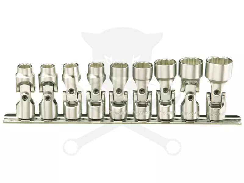 Dugókulcs - crowafej készlet 1/4" 12 sz. csuklós, 6-14 mm Genius