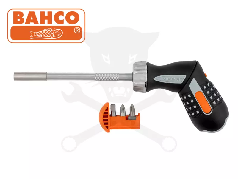 Bit behajtó 1/4" irányváltós forgatható Soft-Grip markolatú - Bahco
