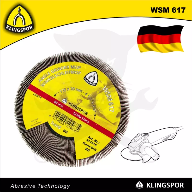 Lamellás csiszolókorong mop, keskeny 125x20 mm M14 P60 - KLN