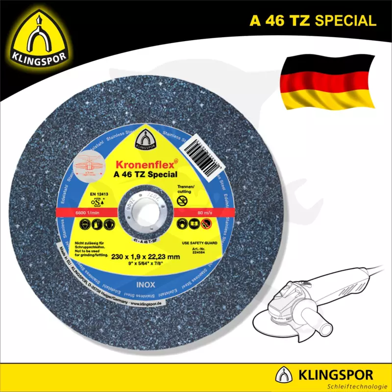 Vágókorong 230x1.9 mm A46TZ Special - inox - Klingspor