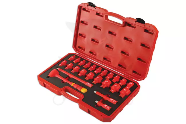 Dugókulcs készlet VDE 1000 V Szigetelt/Hibrid szerszám készlet1/2" 24 db-os