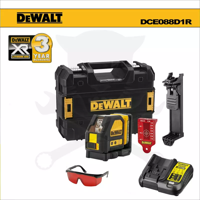 Szintezőlézer, keresztlézer PIROS 12V IP65 önbeálló - DeWalt