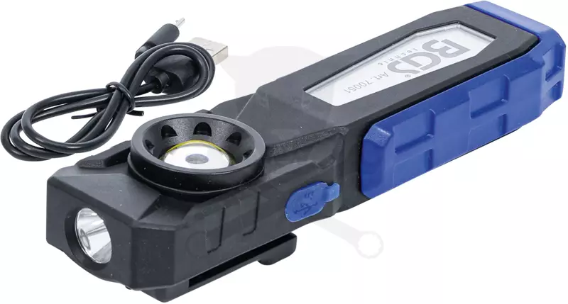 Szerelőlámpa LED 01 COB + 1 ledes dönthető akkus 10W szerelőlámpa -BGS