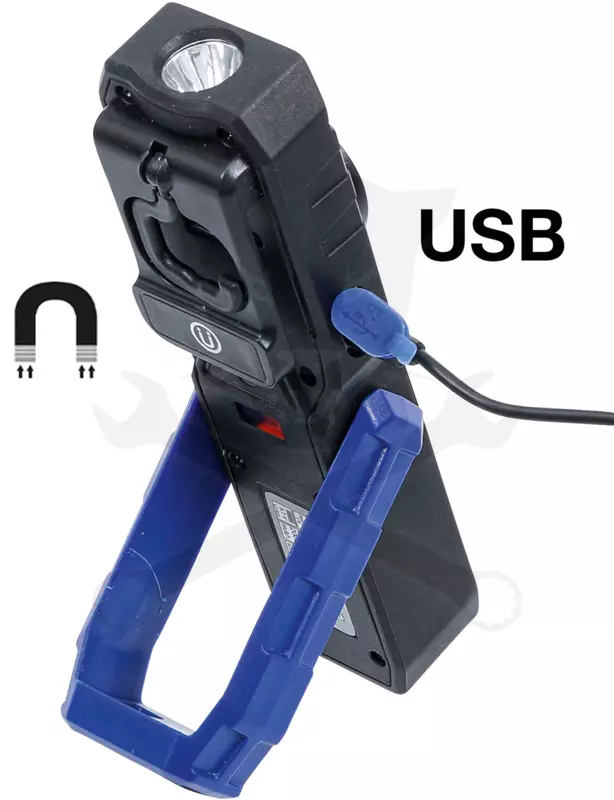 Szerelőlámpa LED 01 COB + 1 ledes dönthető akkus 10W szerelőlámpa -BGS