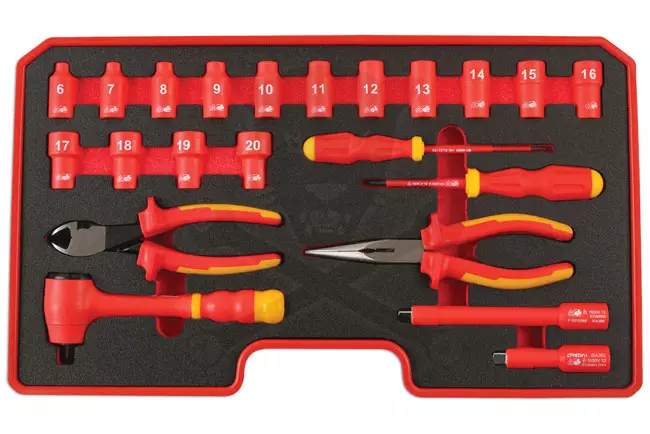 Dugókulcs készlet VDE 1000 V Szigetelt/Hibrid szerszám készlet3/8" 22 db-os