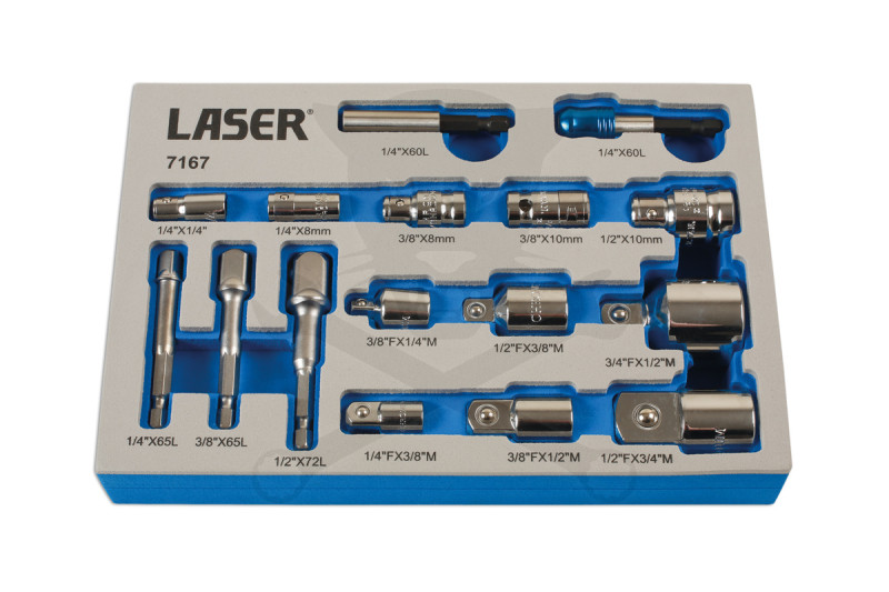 Adapter készlet 1/4 - 3/4" - 1/2" -os szűkítőkkel - Laser