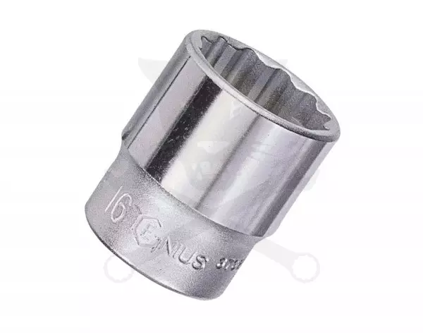 Dugókulcs - crowafej 3/8" 12 lap normál 22 mm Genius