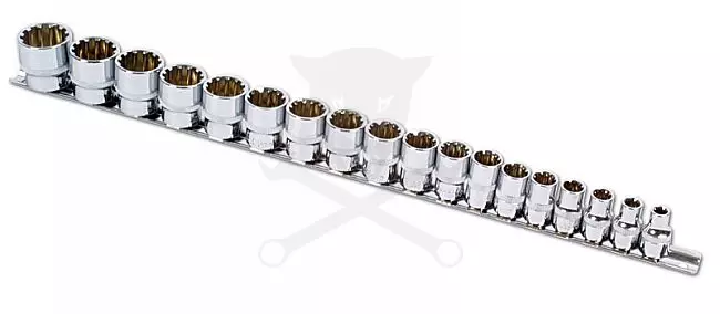 Dugókulcs - crowafej készlet 3/8" Gear Lock - Alldrive 18 db 6-24 mm