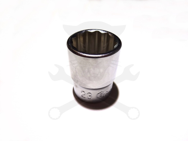 Dugókulcs - crowafej 1/2" 12 szög normál 23 mm Genius