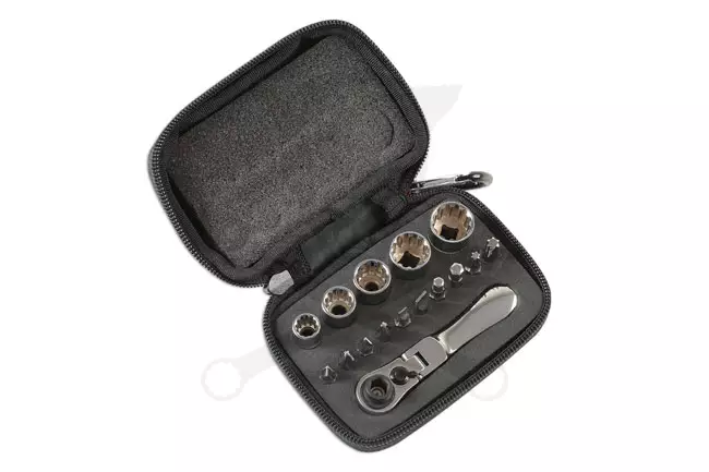 Dugókulcs készlet Gear Lock - Alldrive 1/4" 16 db-os készlet - Laser