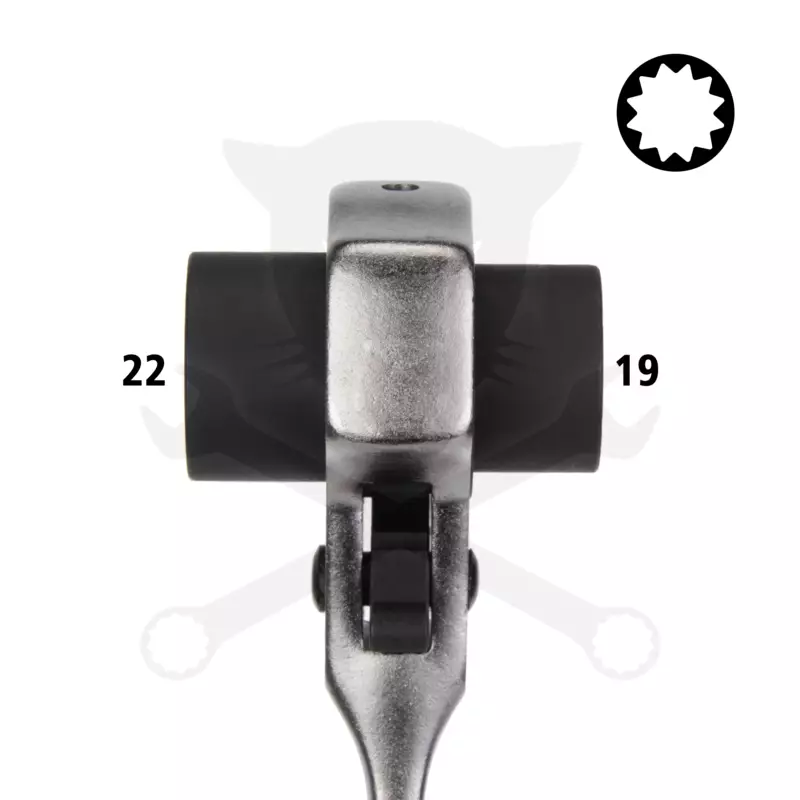 Crowa racsnis kulcs kettős 19x22 mm - Laser
