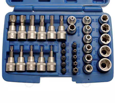 Torx készlet külső/belső E-torx 34 db-os 3/8"-os