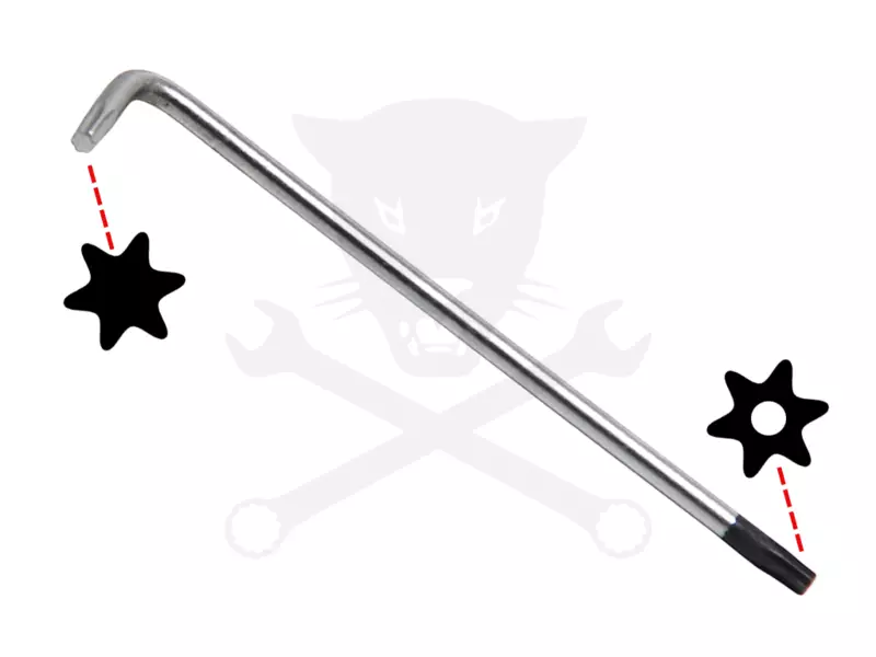 Torxkulcs "L" alakú extra hosszú T10 torx-lyukas torx - BGS
