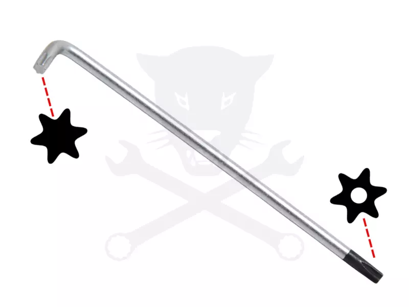 Torxkulcs "L" alakú extra hosszú T20 torx-lyukas torx - BGS
