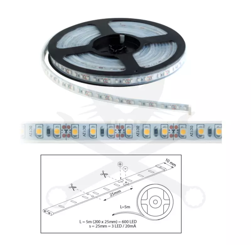 Szalag LED 3528 kültéri 120 db/m - 3000K - ELMARK