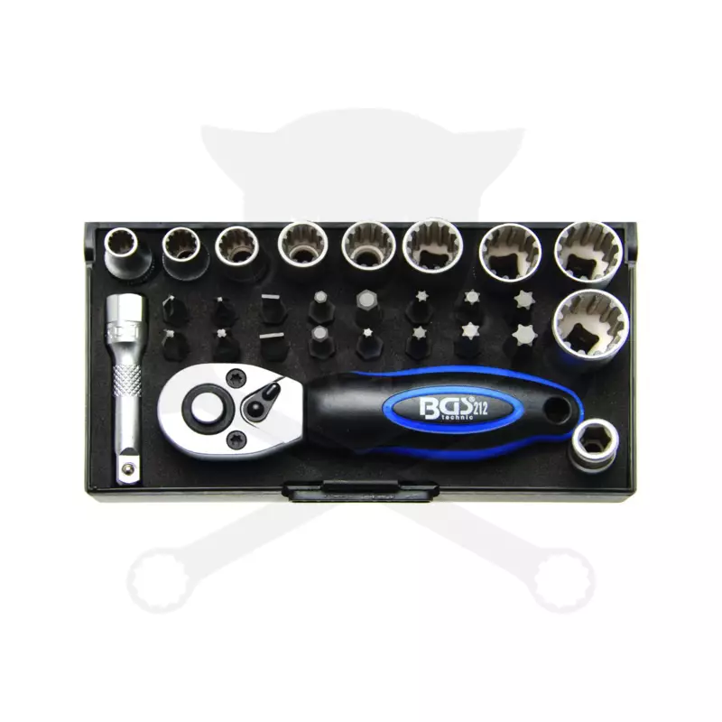 Dugókulcs készlet Gear Lock - Alldrive 1/4" 28 db-os készlet