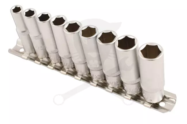 Dugókulcs - crowafej készlet 1/4" 6 lap hosszú COLOS 9 db-os