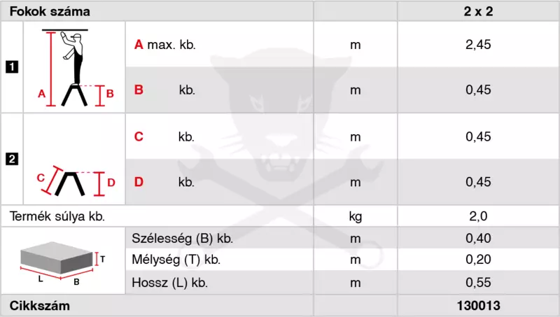 Fellépő ALU lépcsőfokos két oldalon járható 2x2 fok -Krause Monto TREPPY