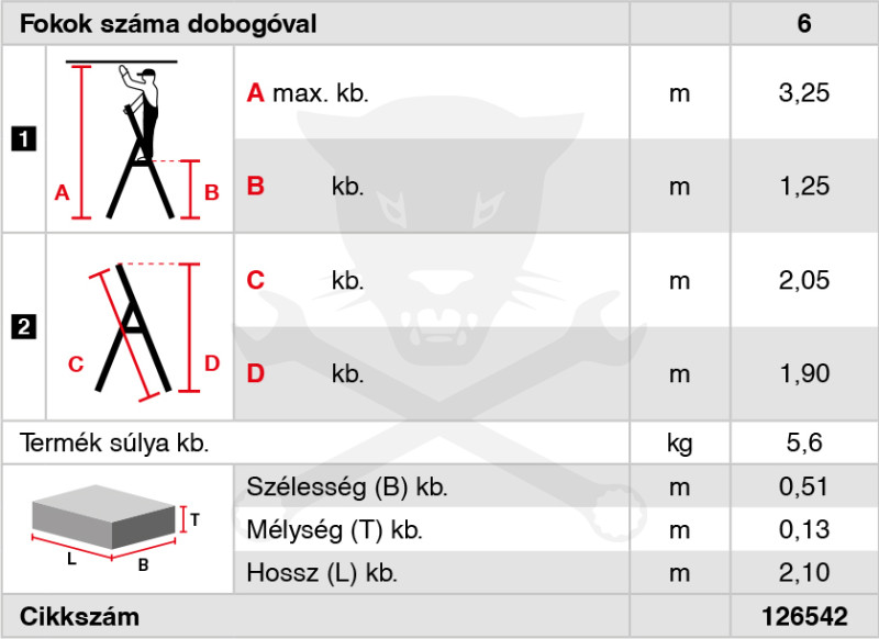 Létra Secury MultiGrip lépcsőfokos fellépő 1x6 Fokos - MONTO-