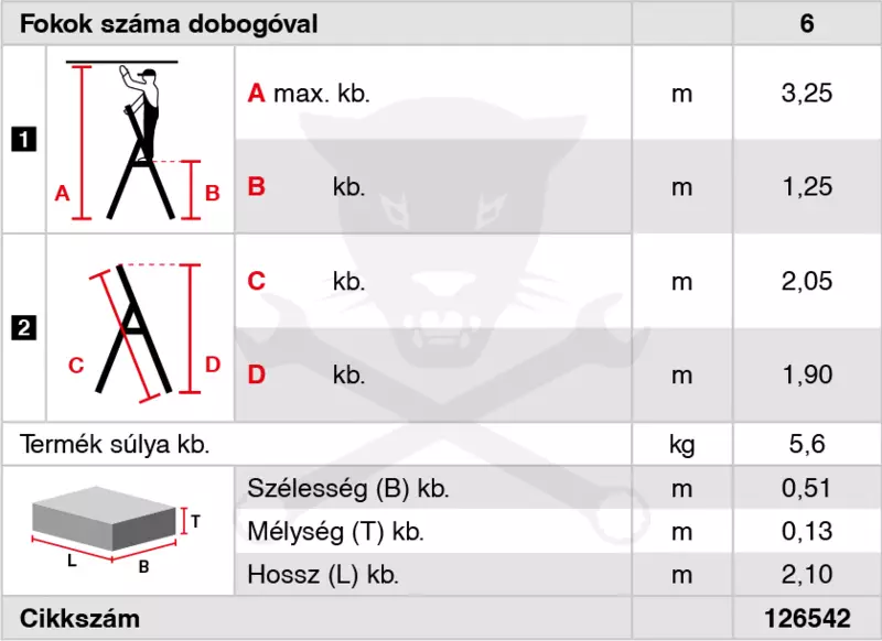 Létra Secury MultiGrip lépcsőfokos fellépő 1x6 Fokos - MONTO-